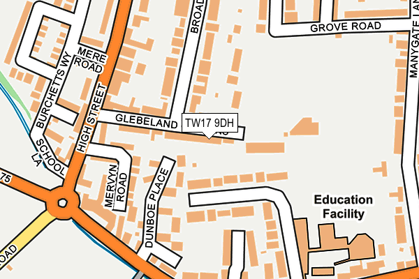 TW17 9DH map - OS OpenMap – Local (Ordnance Survey)