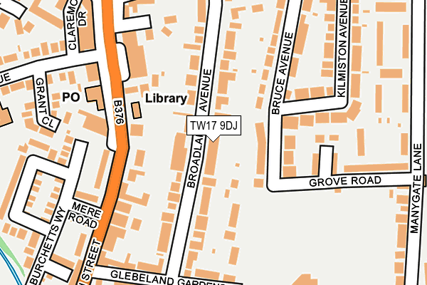 TW17 9DJ map - OS OpenMap – Local (Ordnance Survey)