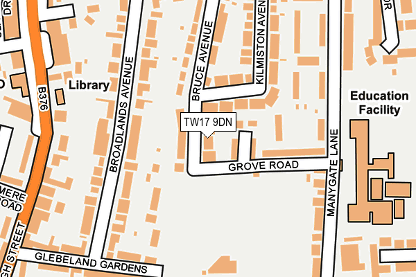 TW17 9DN map - OS OpenMap – Local (Ordnance Survey)