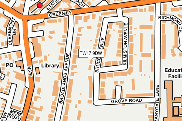 TW17 9DW map - OS OpenMap – Local (Ordnance Survey)