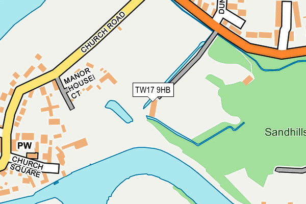 TW17 9HB map - OS OpenMap – Local (Ordnance Survey)