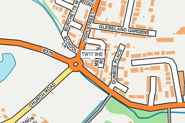 TW17 9HE map - OS OpenMap – Local (Ordnance Survey)