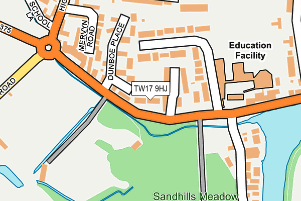 TW17 9HJ map - OS OpenMap – Local (Ordnance Survey)