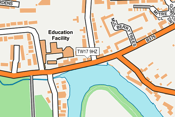 TW17 9HZ map - OS OpenMap – Local (Ordnance Survey)