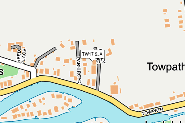TW17 9JA map - OS OpenMap – Local (Ordnance Survey)
