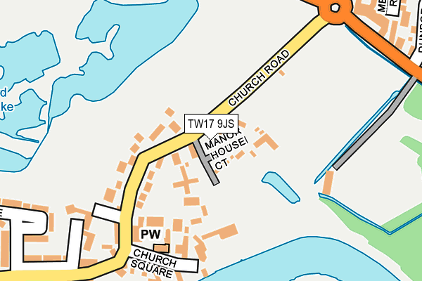 TW17 9JS map - OS OpenMap – Local (Ordnance Survey)