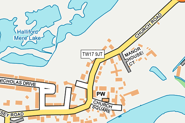 TW17 9JT map - OS OpenMap – Local (Ordnance Survey)