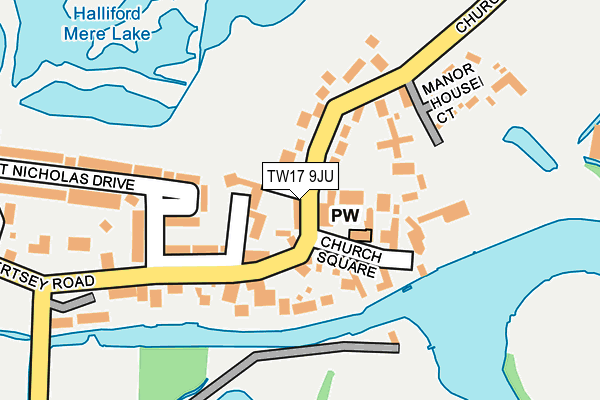 TW17 9JU map - OS OpenMap – Local (Ordnance Survey)