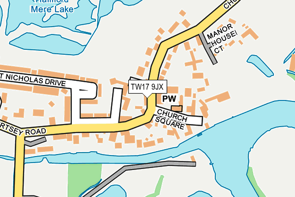 TW17 9JX map - OS OpenMap – Local (Ordnance Survey)