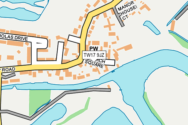 TW17 9JZ map - OS OpenMap – Local (Ordnance Survey)