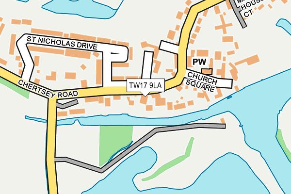 TW17 9LA map - OS OpenMap – Local (Ordnance Survey)