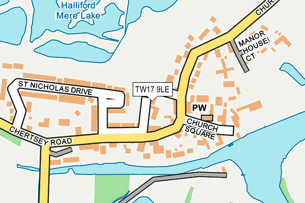 TW17 9LE map - OS OpenMap – Local (Ordnance Survey)