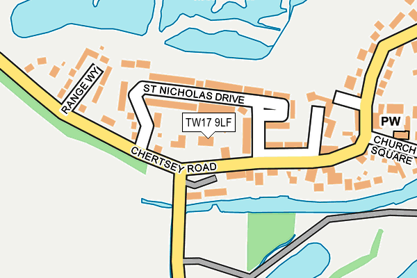 TW17 9LF map - OS OpenMap – Local (Ordnance Survey)
