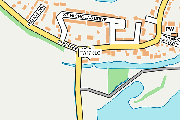 TW17 9LG map - OS OpenMap – Local (Ordnance Survey)