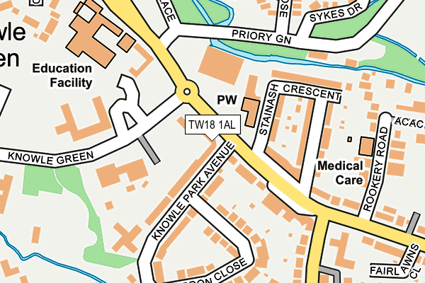 TW18 1AL map - OS OpenMap – Local (Ordnance Survey)