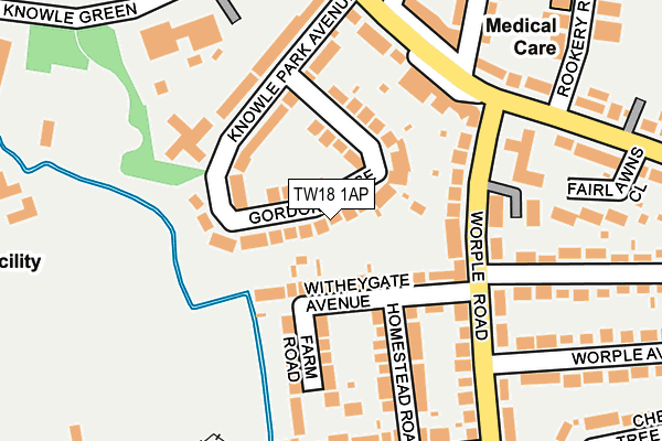 TW18 1AP map - OS OpenMap – Local (Ordnance Survey)