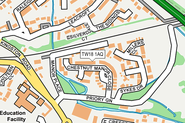 TW18 1AQ map - OS OpenMap – Local (Ordnance Survey)