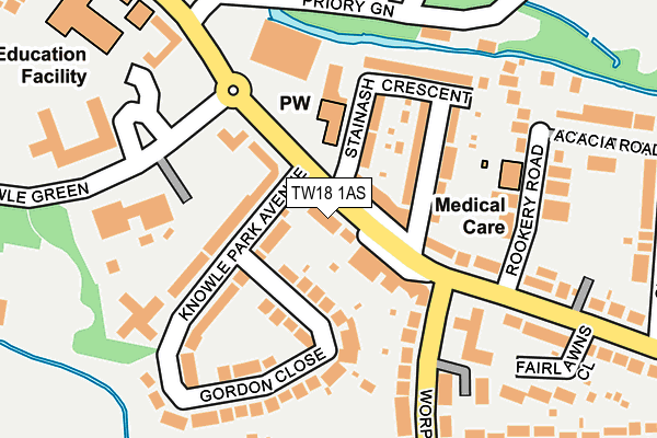 TW18 1AS map - OS OpenMap – Local (Ordnance Survey)