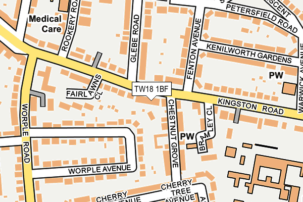 TW18 1BF map - OS OpenMap – Local (Ordnance Survey)