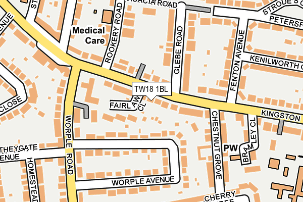 TW18 1BL map - OS OpenMap – Local (Ordnance Survey)