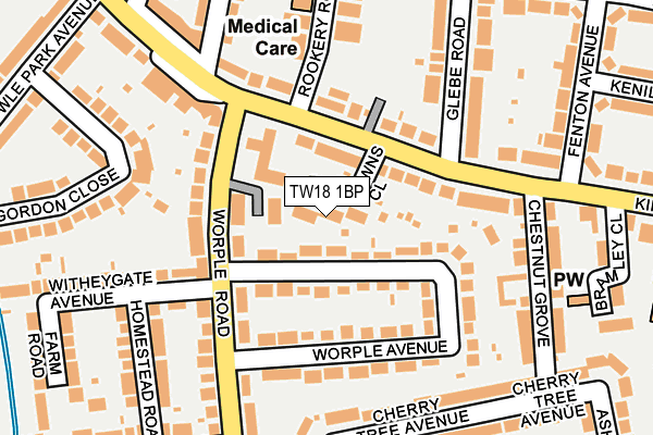 TW18 1BP map - OS OpenMap – Local (Ordnance Survey)