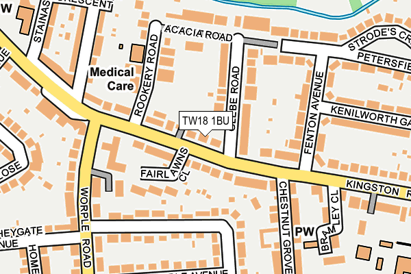 TW18 1BU map - OS OpenMap – Local (Ordnance Survey)