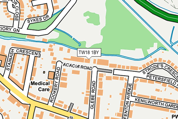 TW18 1BY map - OS OpenMap – Local (Ordnance Survey)