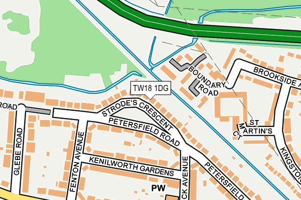 TW18 1DG map - OS OpenMap – Local (Ordnance Survey)