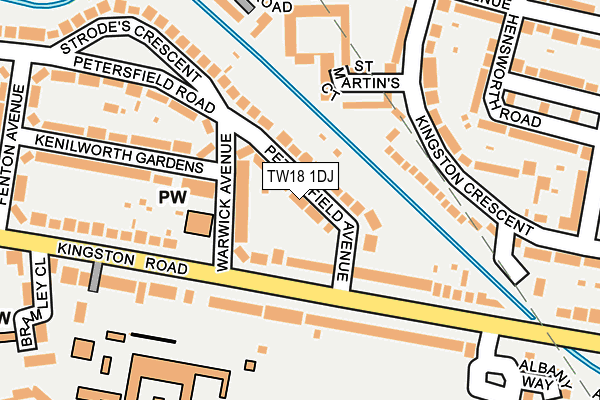 TW18 1DJ map - OS OpenMap – Local (Ordnance Survey)