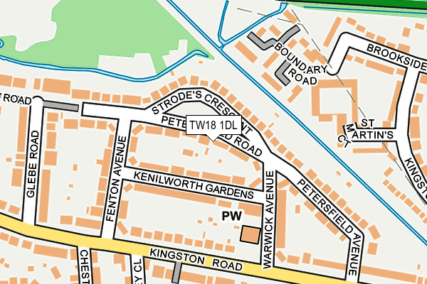TW18 1DL map - OS OpenMap – Local (Ordnance Survey)