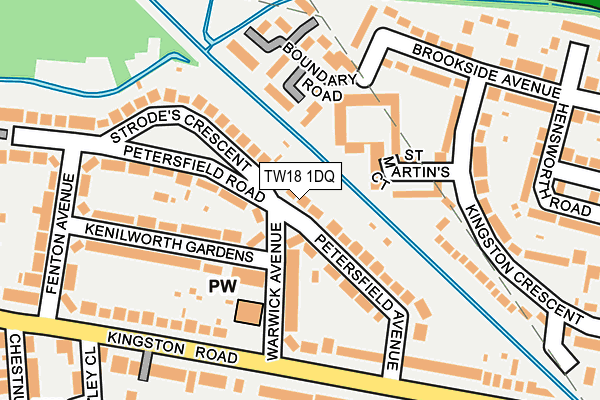 TW18 1DQ map - OS OpenMap – Local (Ordnance Survey)