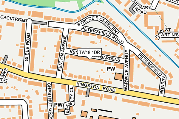 TW18 1DR map - OS OpenMap – Local (Ordnance Survey)