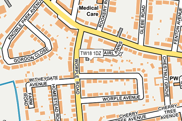 TW18 1DZ map - OS OpenMap – Local (Ordnance Survey)
