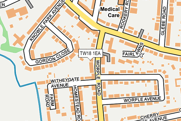 TW18 1EA map - OS OpenMap – Local (Ordnance Survey)