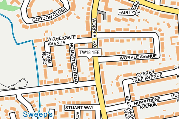 TW18 1EE map - OS OpenMap – Local (Ordnance Survey)