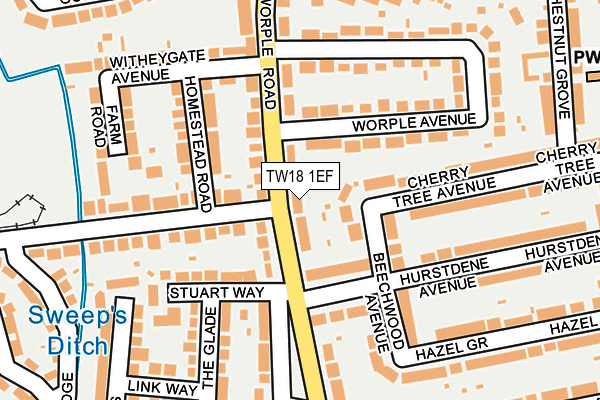 TW18 1EF map - OS OpenMap – Local (Ordnance Survey)