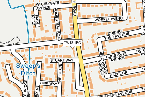 TW18 1EG map - OS OpenMap – Local (Ordnance Survey)