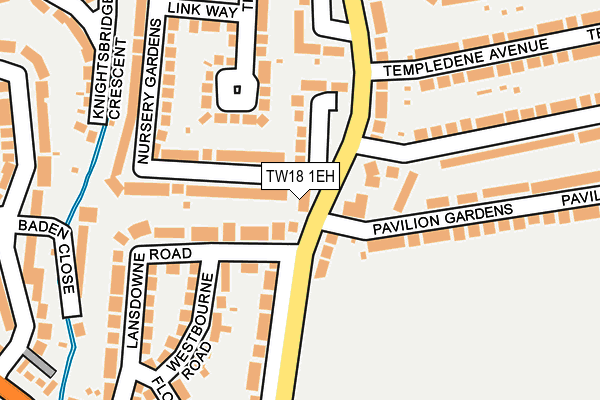 TW18 1EH map - OS OpenMap – Local (Ordnance Survey)