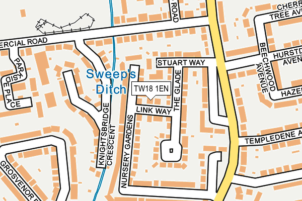 TW18 1EN map - OS OpenMap – Local (Ordnance Survey)