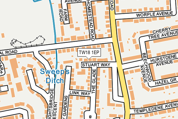 TW18 1EP map - OS OpenMap – Local (Ordnance Survey)
