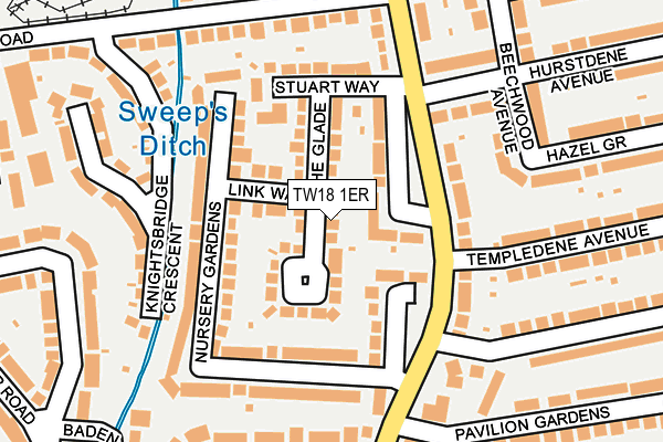 TW18 1ER map - OS OpenMap – Local (Ordnance Survey)