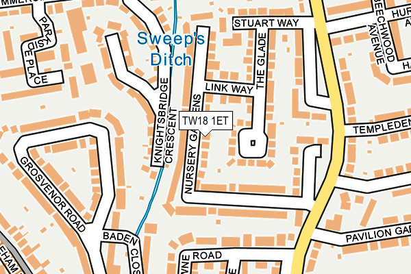 TW18 1ET map - OS OpenMap – Local (Ordnance Survey)