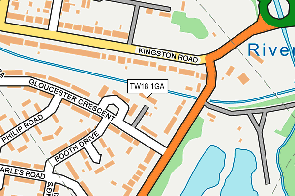 TW18 1GA map - OS OpenMap – Local (Ordnance Survey)