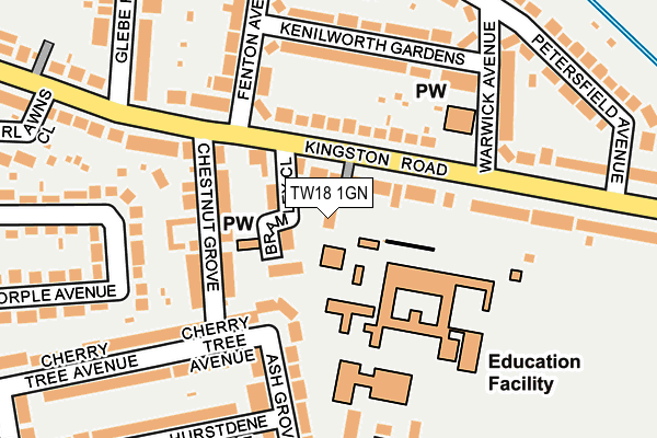 TW18 1GN map - OS OpenMap – Local (Ordnance Survey)