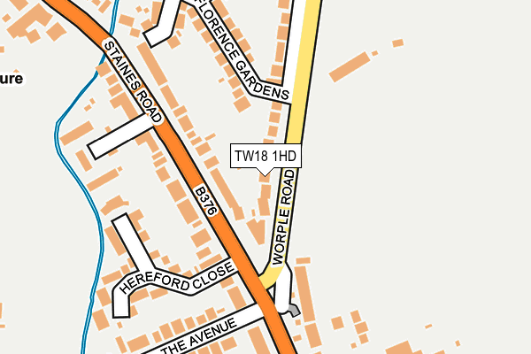 TW18 1HD map - OS OpenMap – Local (Ordnance Survey)