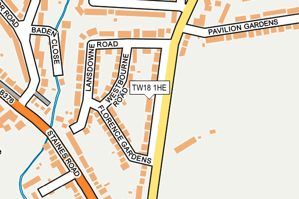 TW18 1HE map - OS OpenMap – Local (Ordnance Survey)