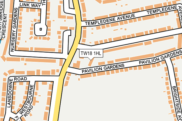 TW18 1HL map - OS OpenMap – Local (Ordnance Survey)