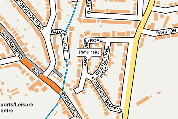TW18 1HQ map - OS OpenMap – Local (Ordnance Survey)