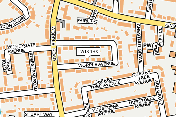 TW18 1HX map - OS OpenMap – Local (Ordnance Survey)