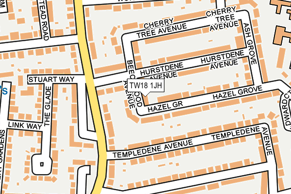 TW18 1JH map - OS OpenMap – Local (Ordnance Survey)